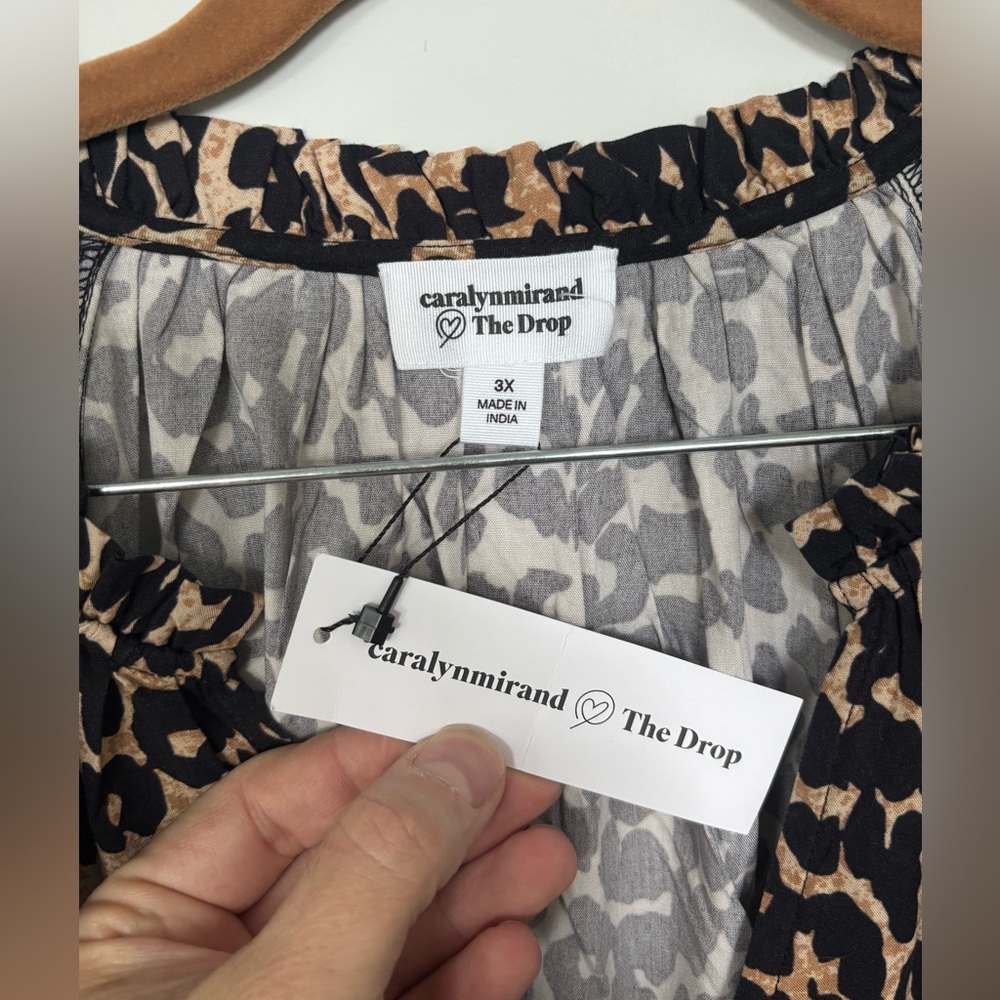 The Drop Leopard Print V-Neck Dress, sz 2X - Picture 4 of 5